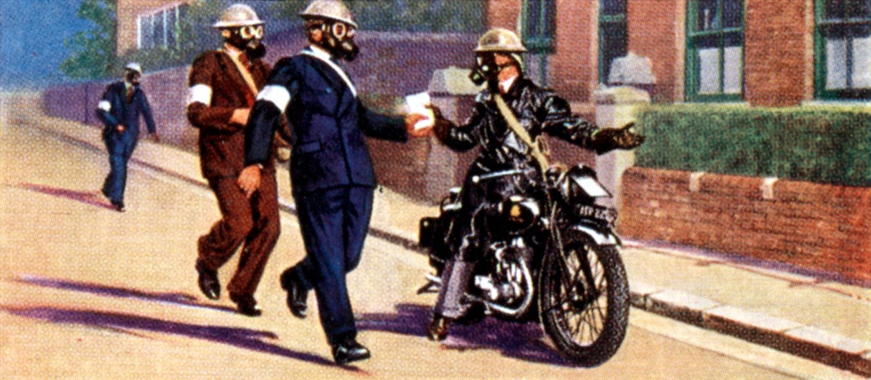 Luftschutzmaßnahmen, Zigarettenkarte, britisch, 1938 von Unbekannt
