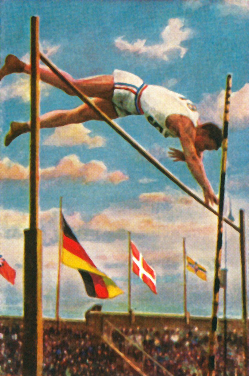 Amerikanischer Stabhochspringer Sabin Carr, 1928 von Unbekannt
