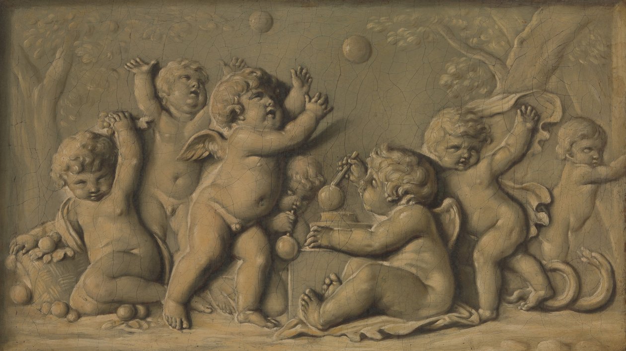 Amorini beim Spielen, eines von einem Paar, 1770-90 von Unbekannt