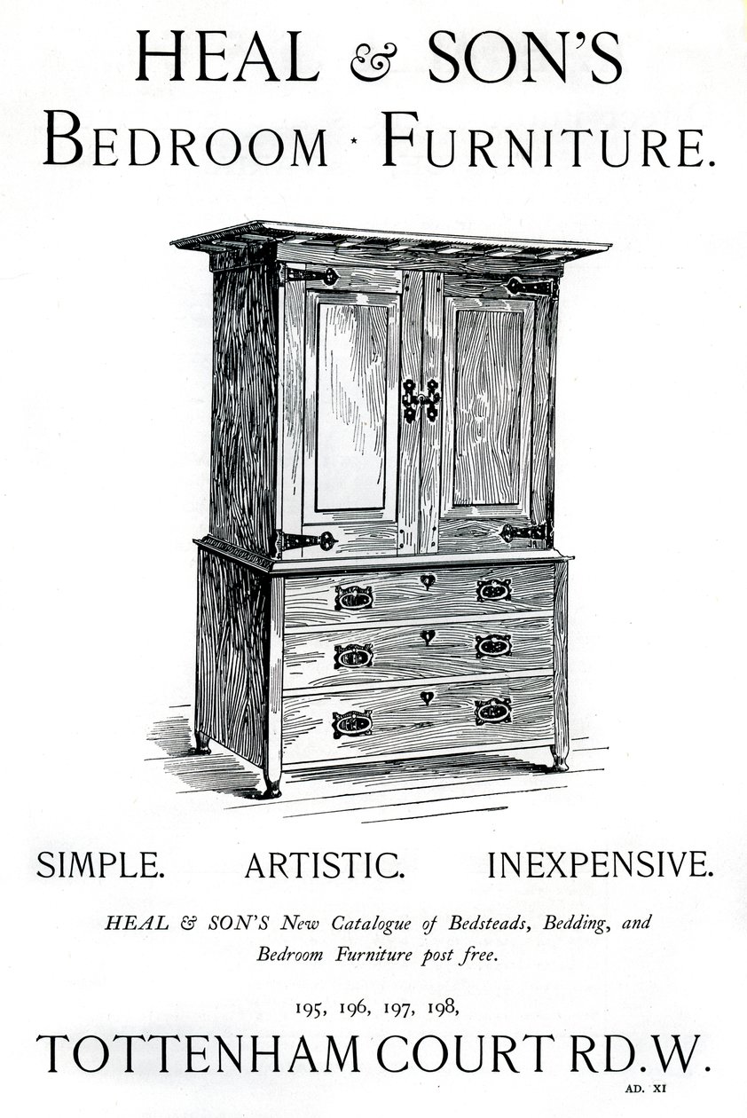 Eine Werbung für Heal and Sons Schlafzimmermöbel, 1898 von Unbekannt