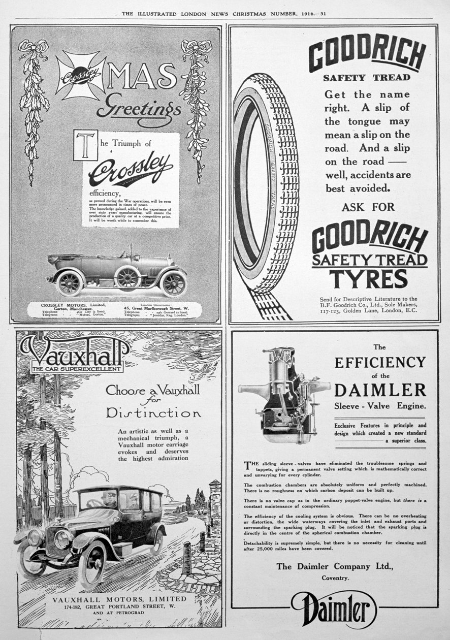 Eine Werbeseite in den Illustrated London News, Weihnachten, 1916 von Unbekannt