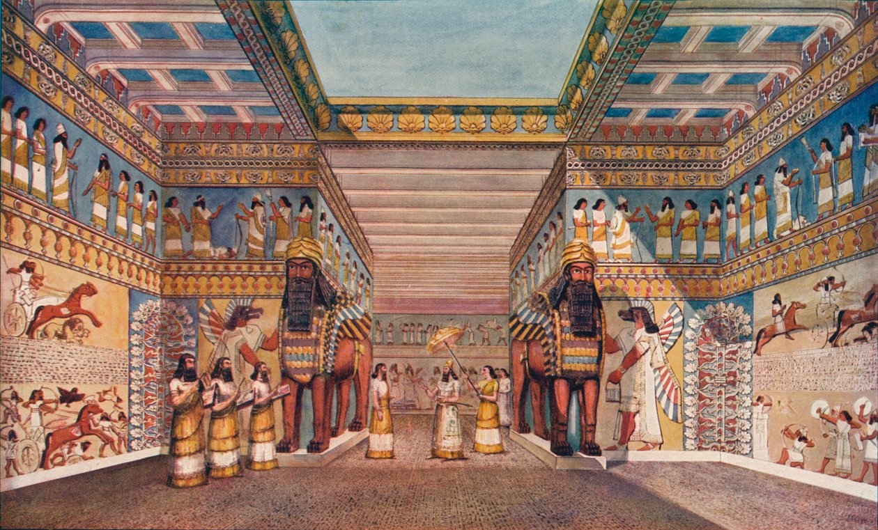 Alte Zivilisation: im Palast eines assyrischen Königs, 1907 von Unbekannt