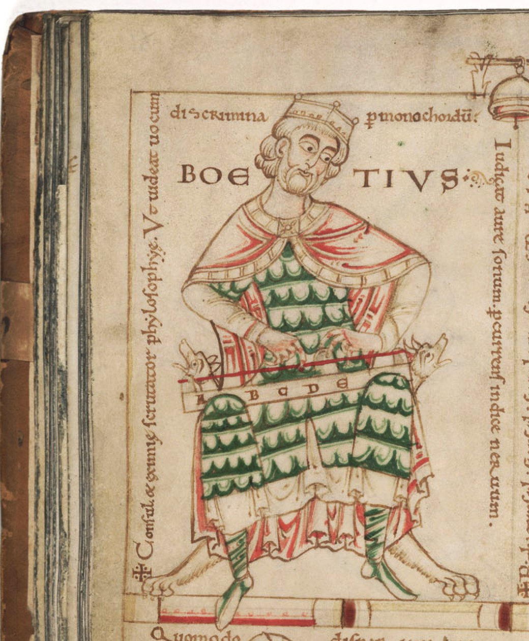 Anicius Manlius Severinus Boethius aus: De institutione musica von Boethius, 12. Jahrhundert von Unbekannt