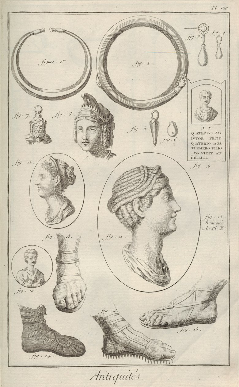 Antiquitäten. Aus Encyclopédie von Denis Diderot und Jean Le Rond d