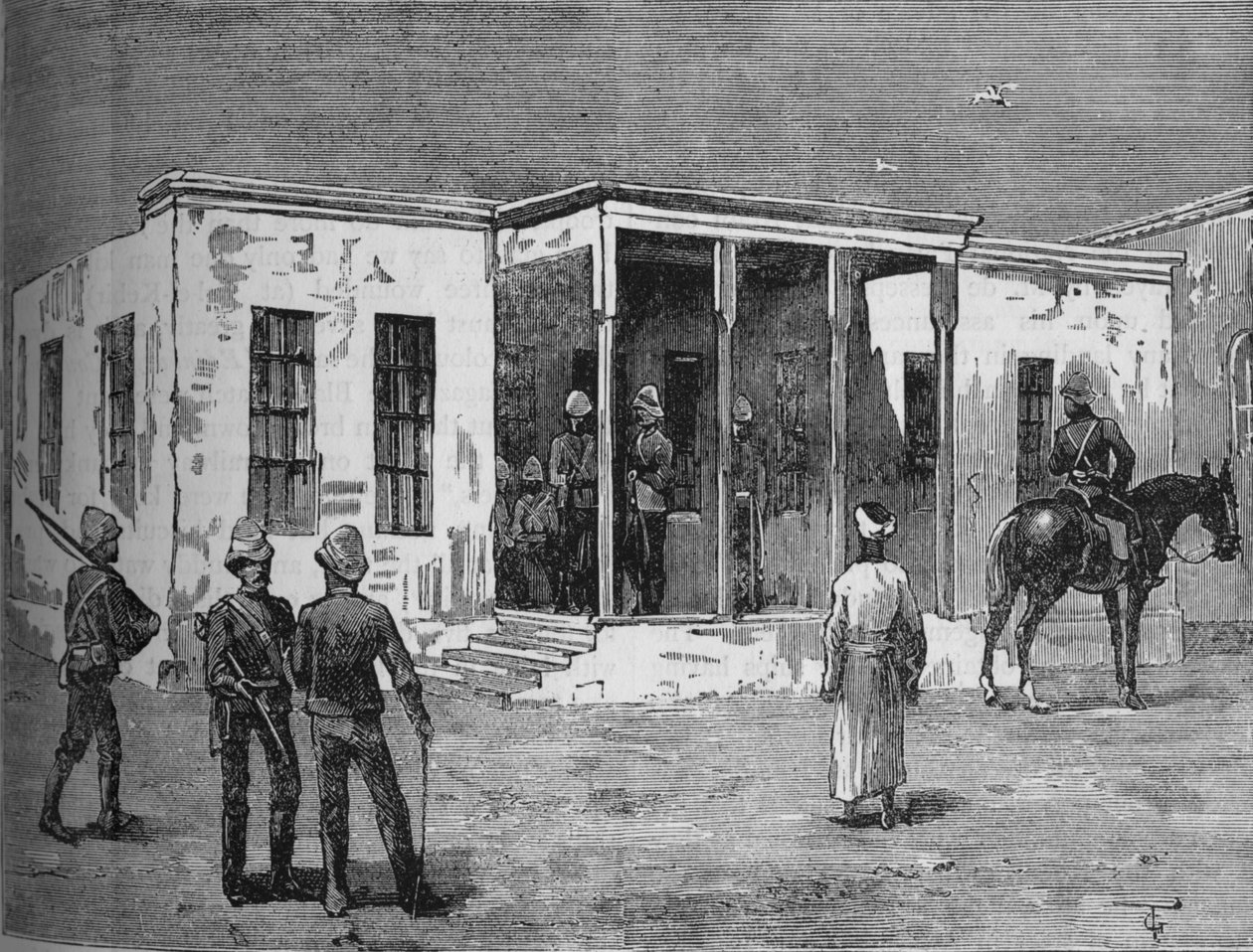 Arabis-Gefängnis in den Abbassieh-Kasernen, um 1882 von Unbekannt