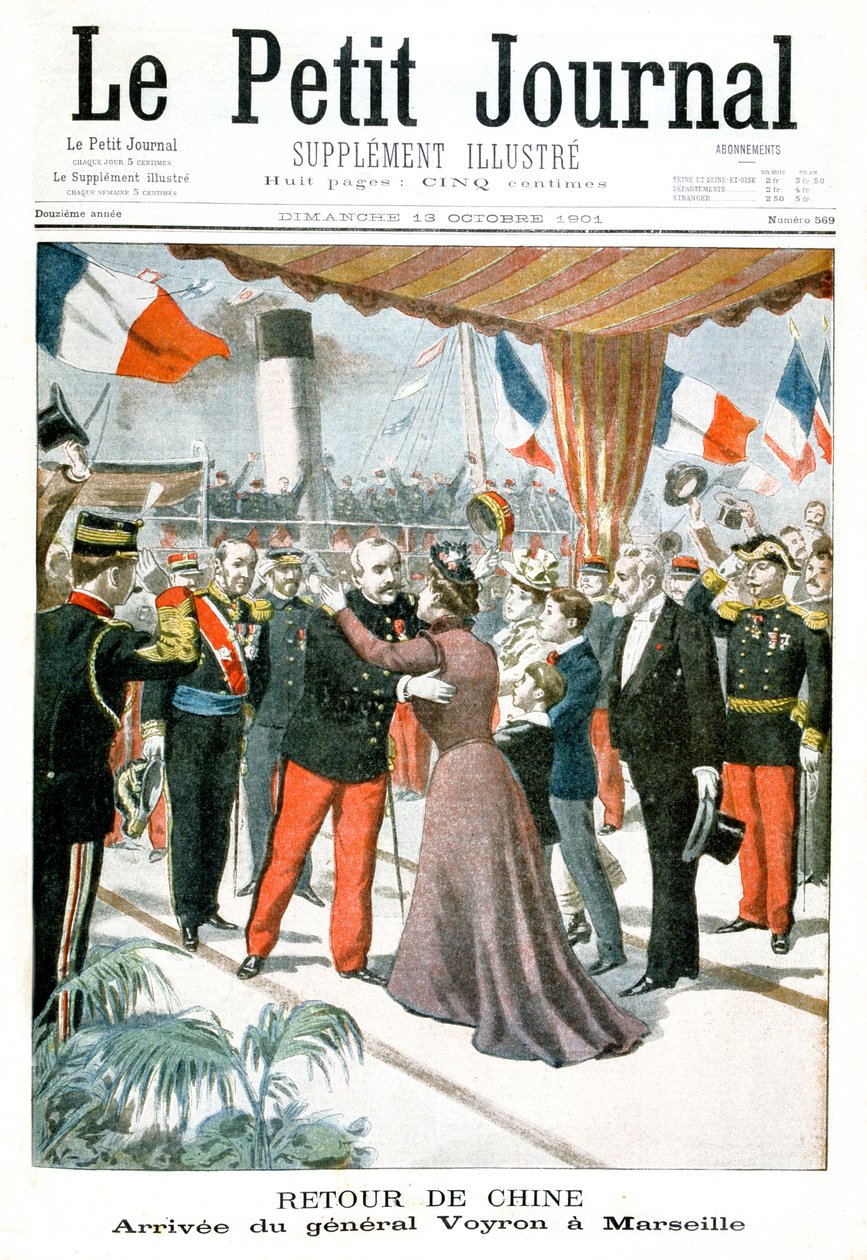 Ankunft von General Voyron in Marseille nach seiner Rückkehr aus China, 1901 von Unbekannt