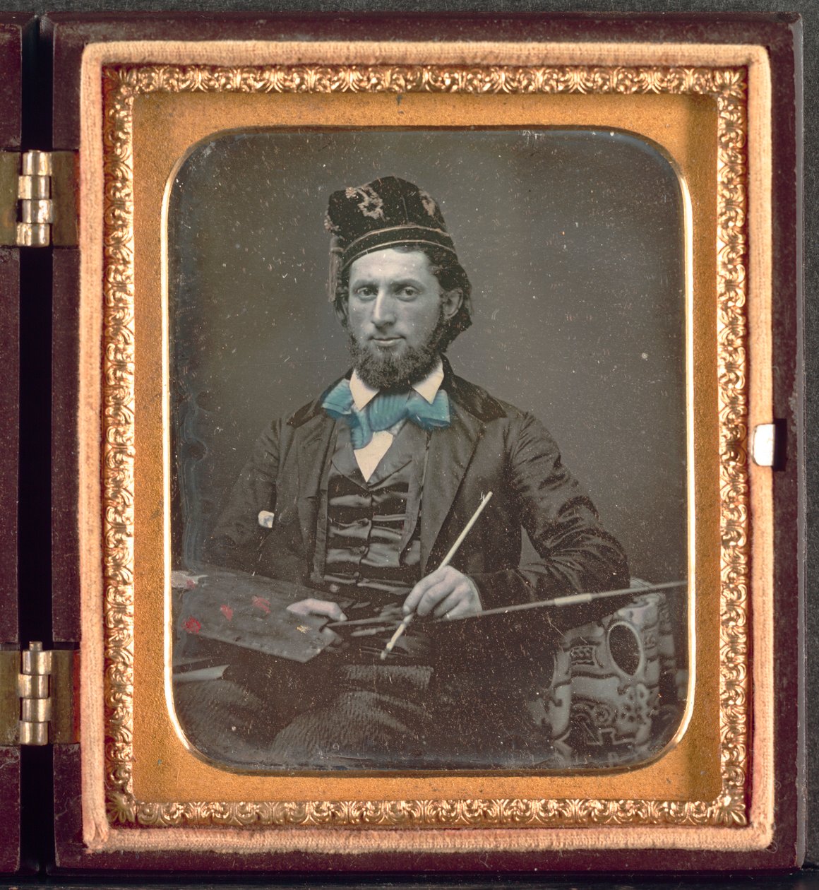 Künstler mit seiner Palette und Pinseln, ca. 1850er Jahre von Unbekannt