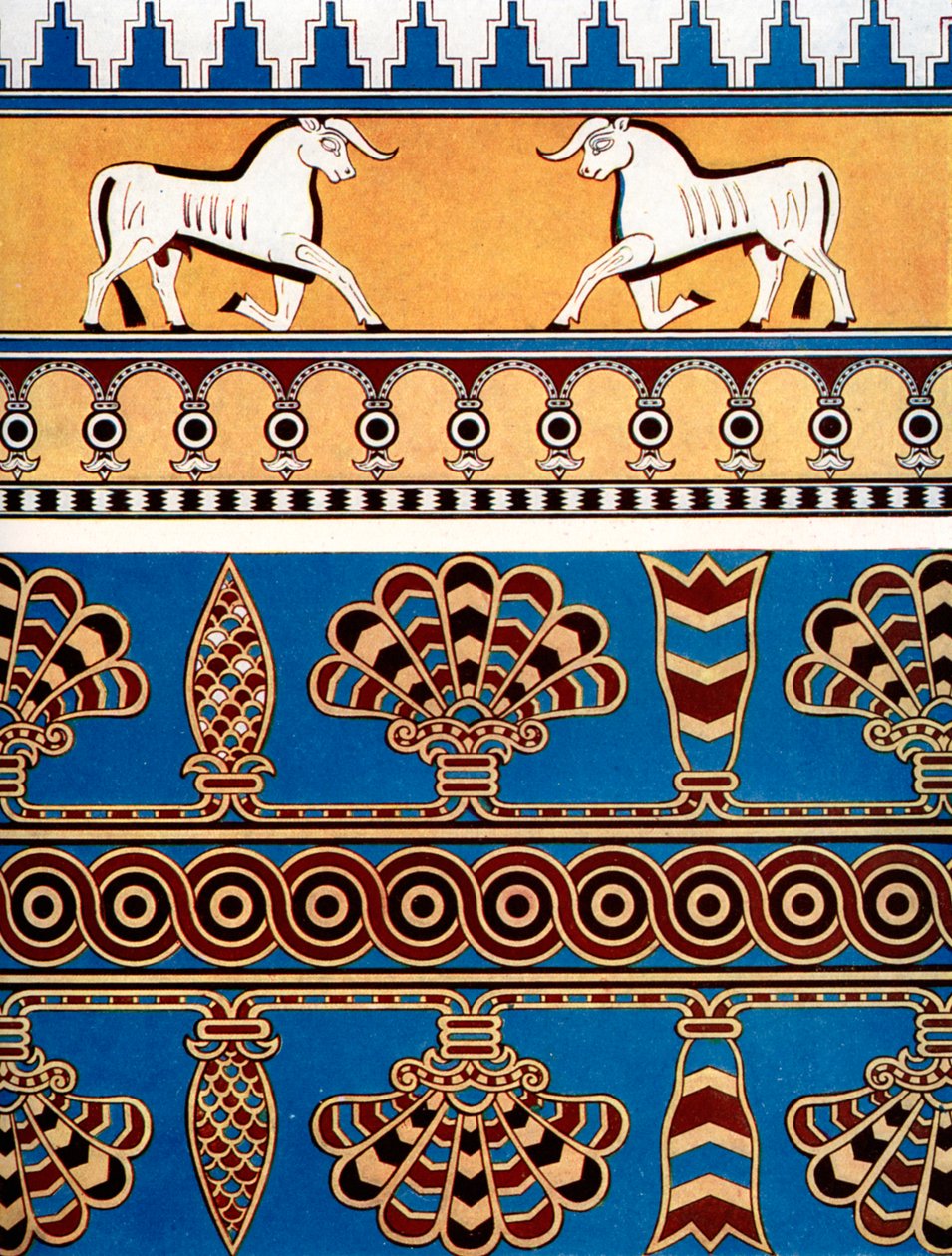 Assyrisches Ziegel- und Fliesendesign, 1933-1934 von Unbekannt