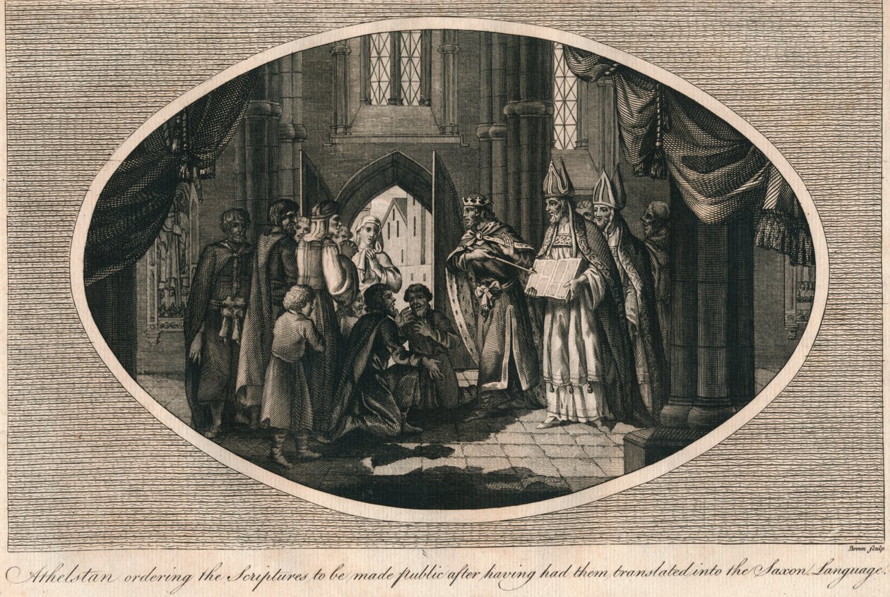 Athelstan befiehlt die Veröffentlichung der ins Angelsächsische übersetzten Schriften, 930er Jahre von Unbekannt