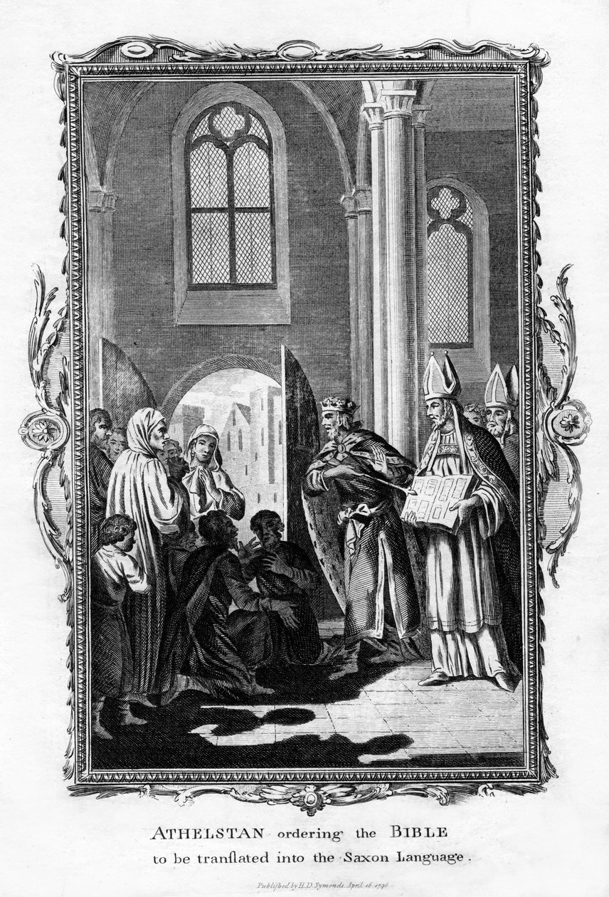Athelstan befiehlt die Bibel ins Sächsische zu übersetzen, 1796 von Unbekannt