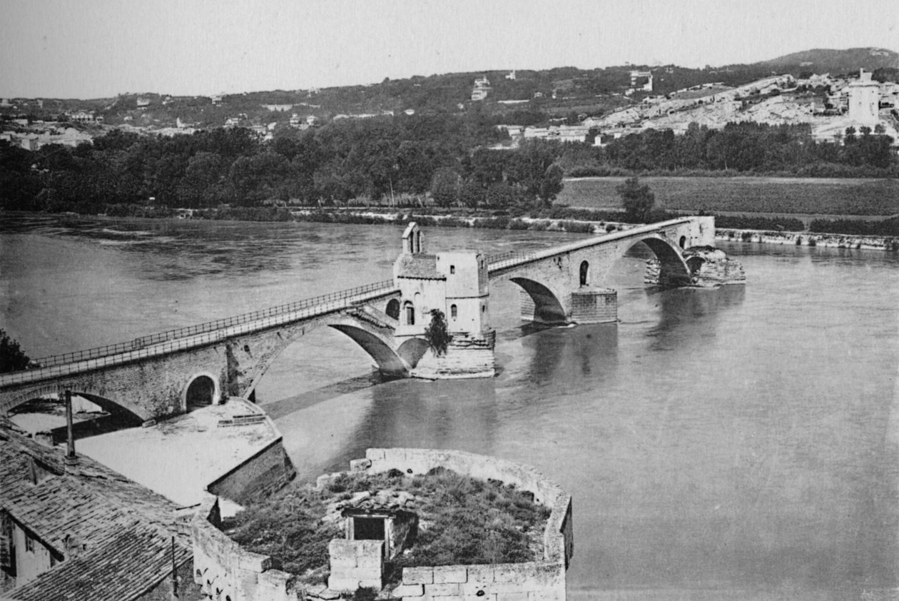 Avignon - St. Benezet-Brücke und Rhonetal, Ansicht vom Doms Fort, um 1925 von Unbekannt