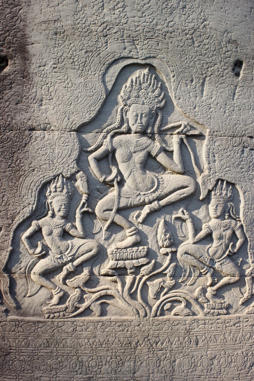 Bayon, Himmlische Tänzer in eine Säule geschnitzt, Siem Reap, Kambodscha von Unbekannt