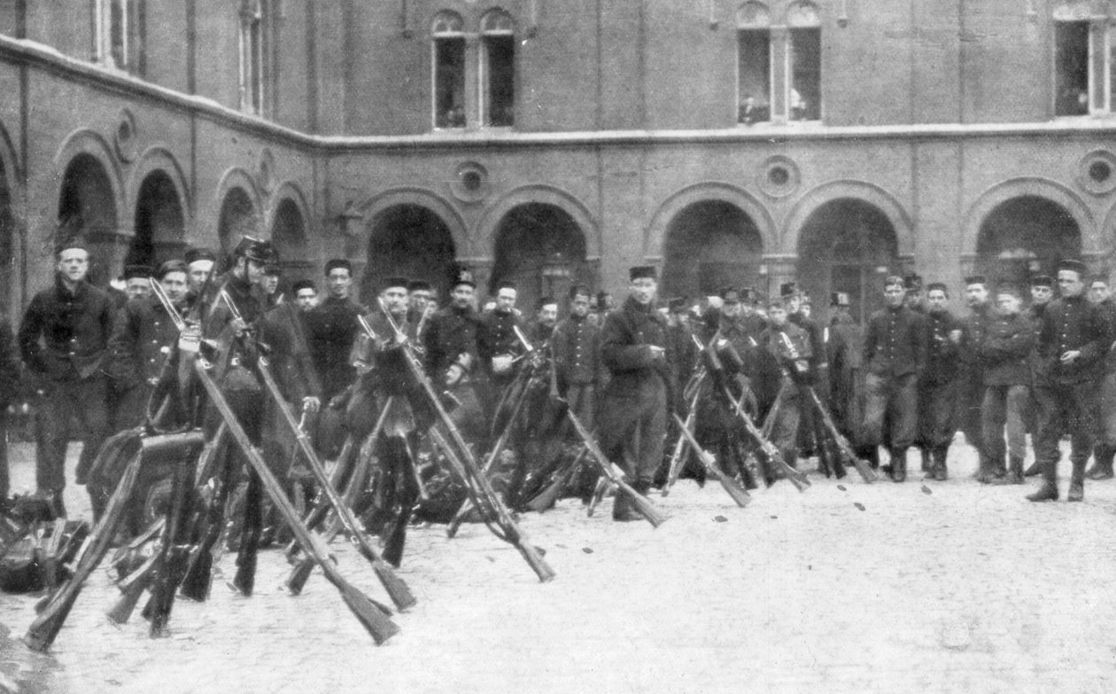 Belgische Soldaten der 9. Gemischten Brigade, Schlacht von Lüttich, Belgien, 5.-16. August 1914 von Unbekannt