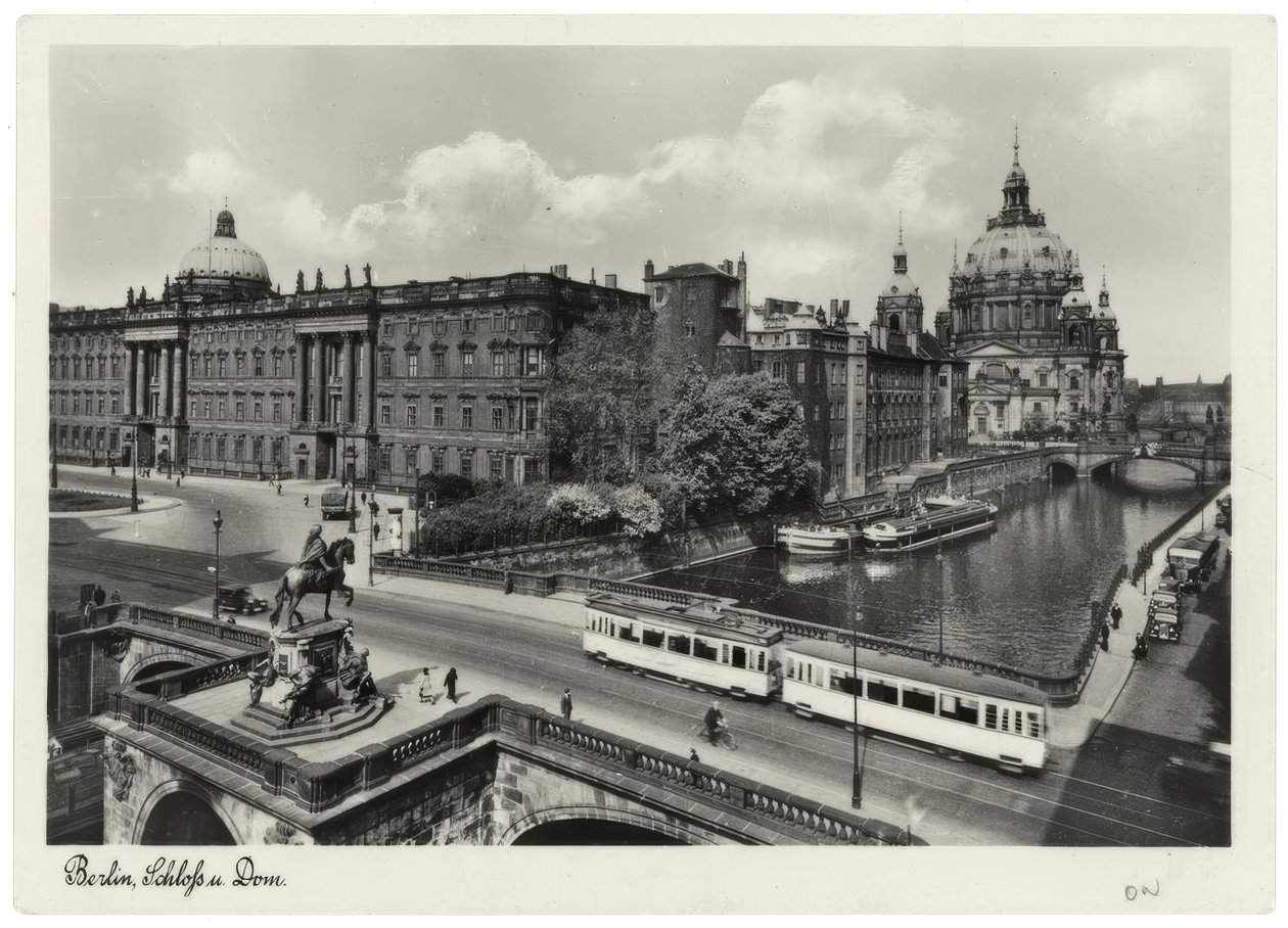 Berlin, Stadtschloss mit Kurfürstenbrücke und Dom / Fotopostkarte um 1937/38 von Unbekannt