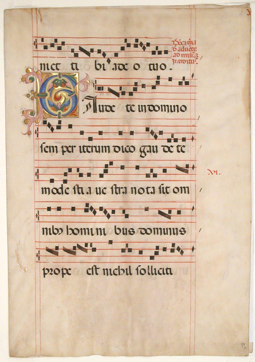 Bifolium mit verziertem Initial C, aus einem Graduale, zweite Hälfte des 15. Jahrhunderts von Unbekannt