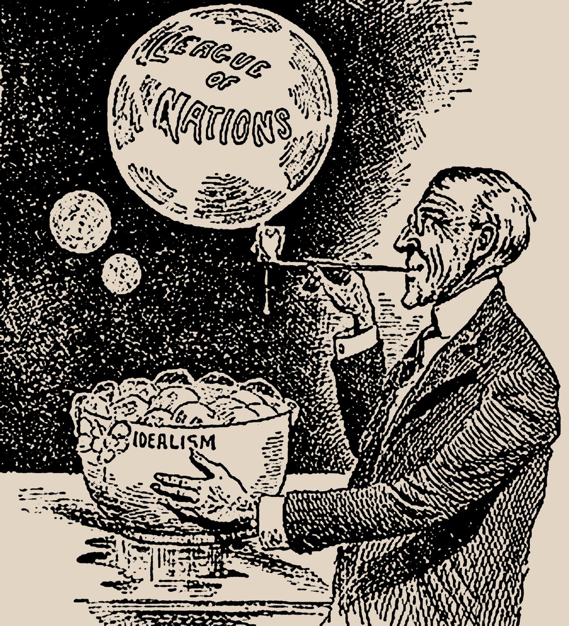 Seifenblasen. Woodrow Wilson und der Völkerbund, 1919 von Unbekannt