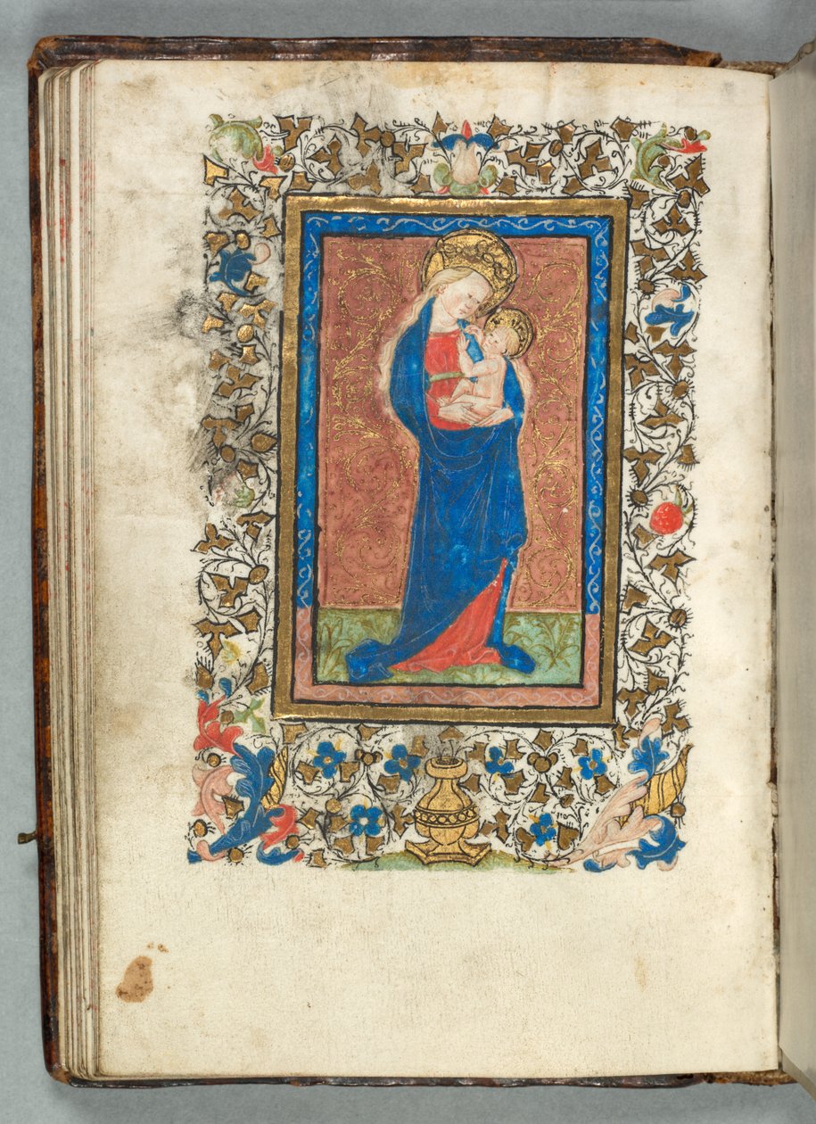 Stundenbuch Gebrauch von Metz: Fol. 26v, Jungfrau und Kind, um 1440 von Unbekannt