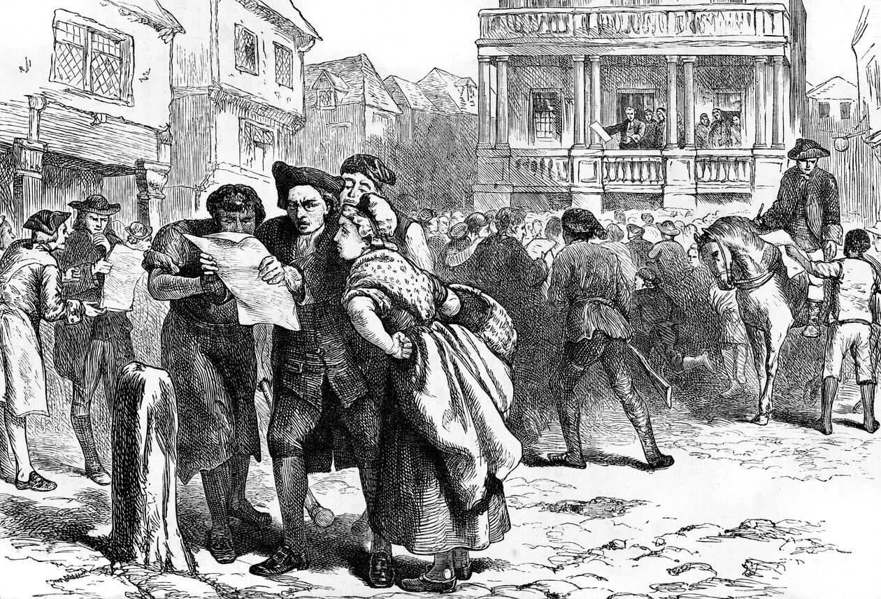 Bostoner lesen den Stamp Act, 1765, ca. 1880 von Unbekannt