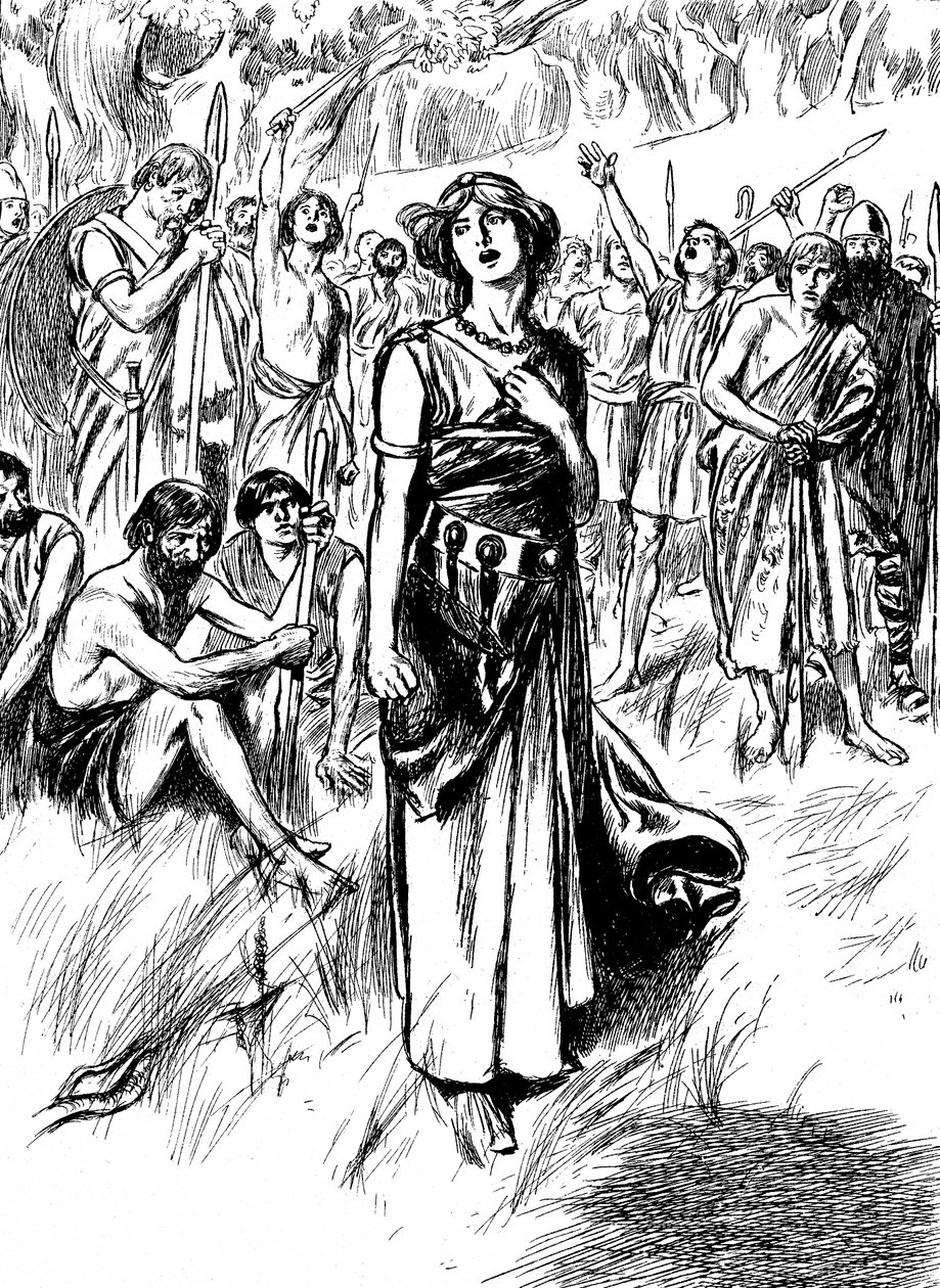 Boudicca Boadicea, britische Königin der Iceni im 1. Jahrhundert, versammelt ihre Truppen, ca. 1900 von Unbekannt