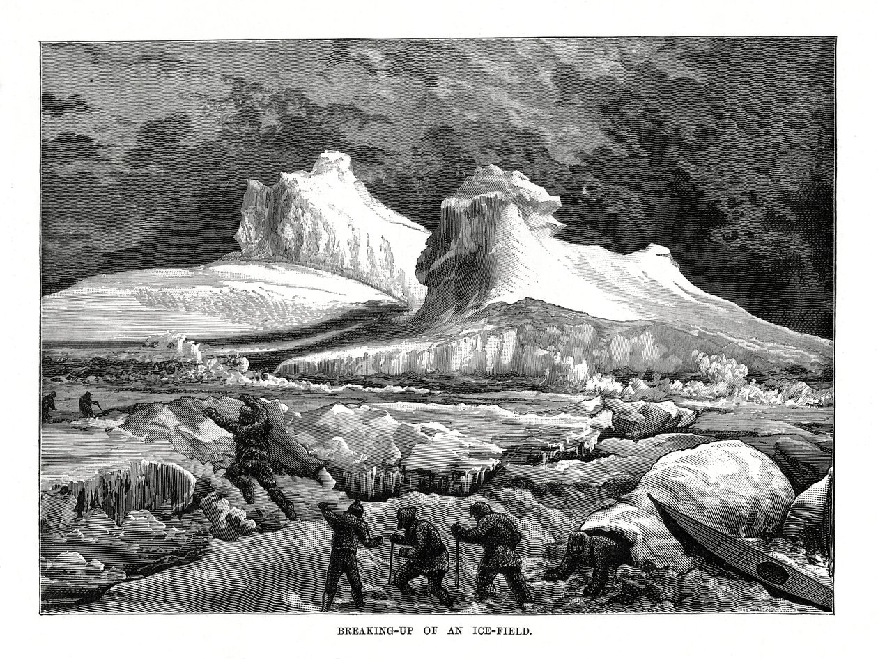Zerbrechen eines Eisfeldes, 1877 von Unbekannt