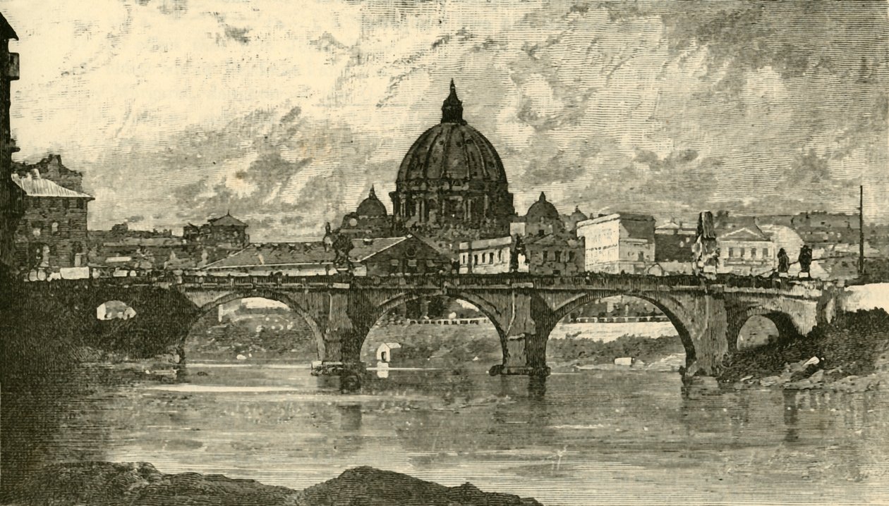 Brücke von St. Angelo, Rom, 1890 von Unbekannt