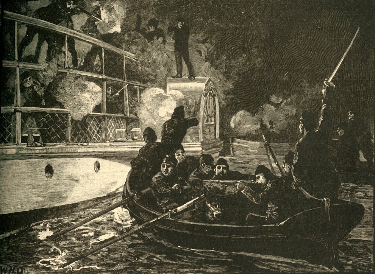 Britische Streitkräfte erobern das kanadische Rebellen-Schiff Caroline auf dem Niagara River, 1837 von Unbekannt