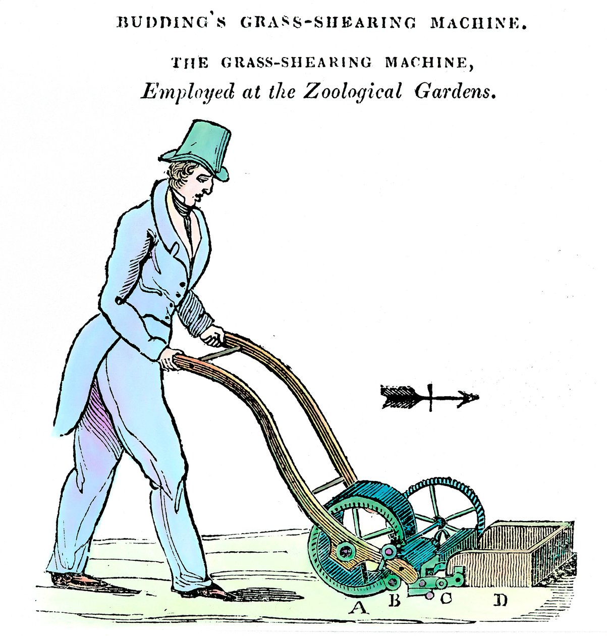 Buddings Grasschneidemaschine, ca. 1832 von Unbekannt