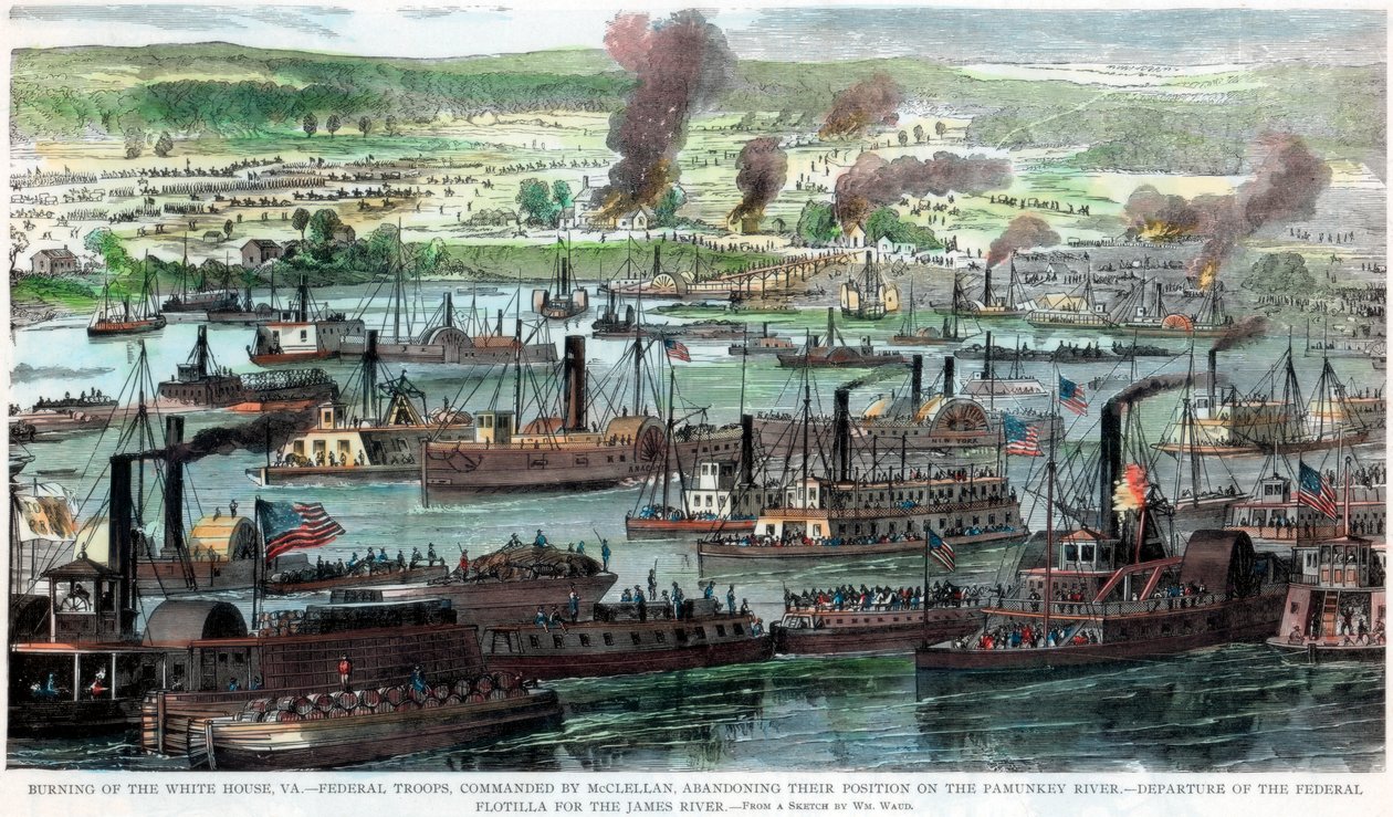 Brand des Weißen Hauses, Virginia, Amerikanischer Bürgerkrieg, 26. Juni 1862 von Unbekannt
