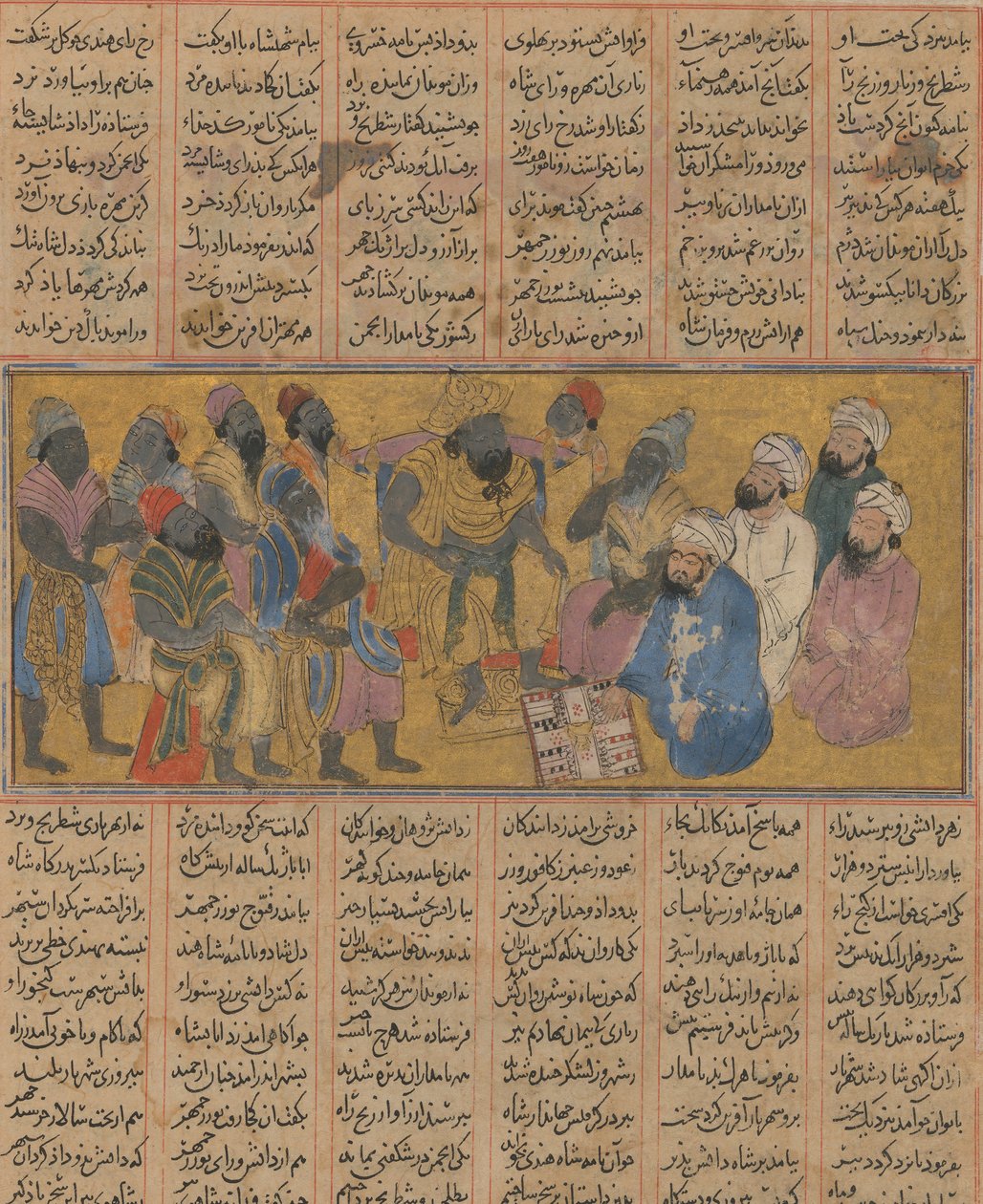 Buzurjmihr erklärt das Spiel Backgammon Nard dem Raja von Hind von Unbekannt