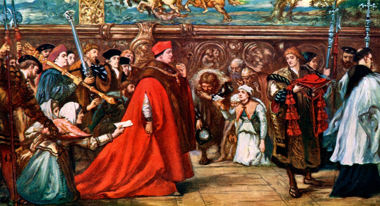 Kardinal Wolsey geht in Prozession zur Westminster Hall von Unbekannt