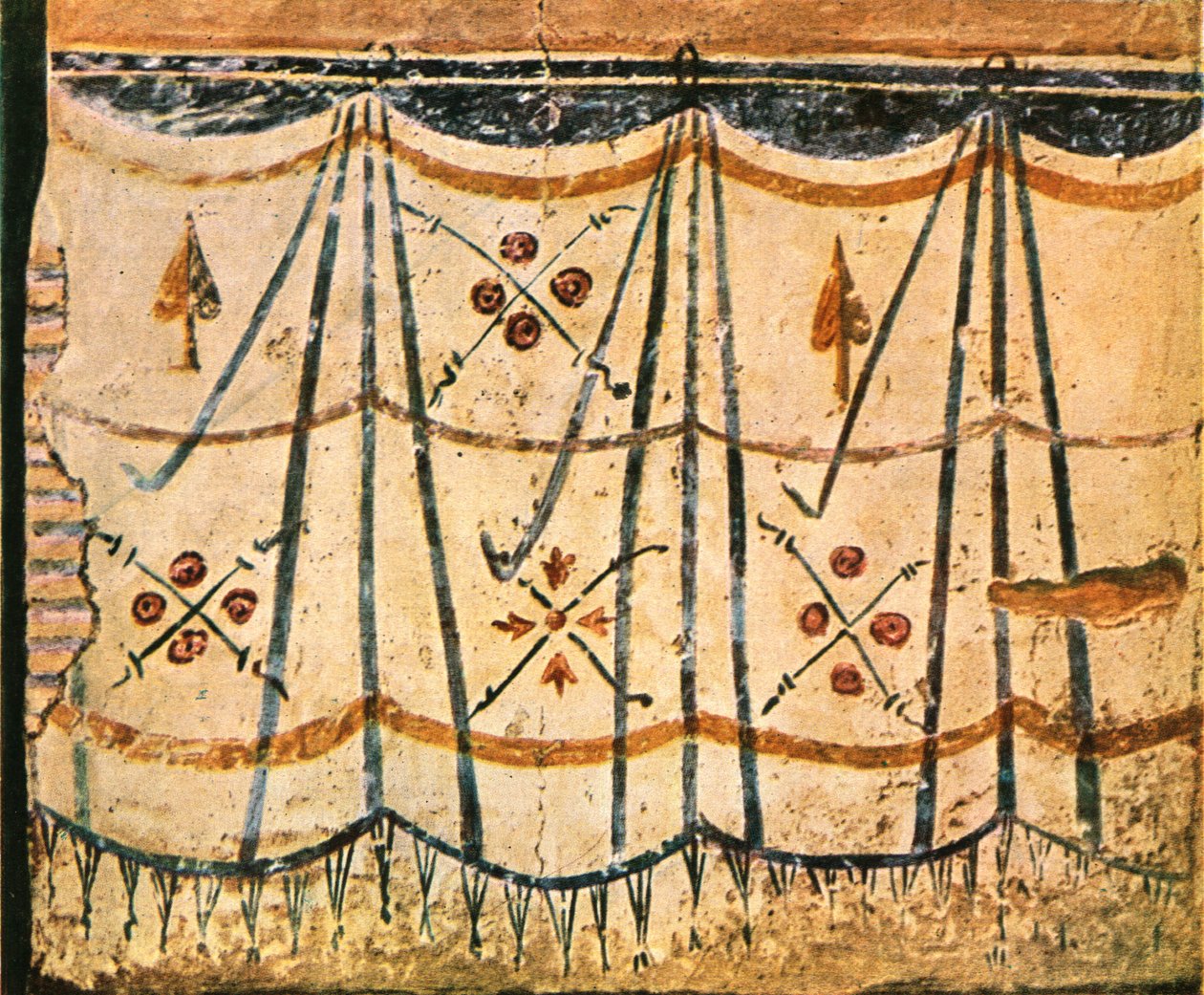 Teppichfries aus Kammer E, Wand 6 von Santa Maria Antiqua, Rom, Italien, 1928 von Unbekannt
