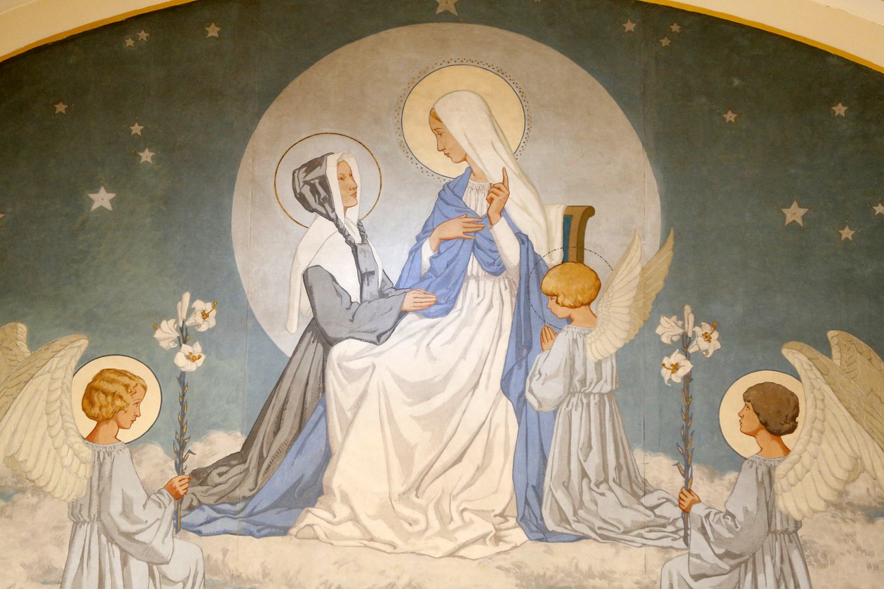 Catherine Laboure und die Jungfrau Maria. Fresko. Kapelle Unserer Lieben Frau von der Wundertätigen Medaille, Paris von Unbekannt