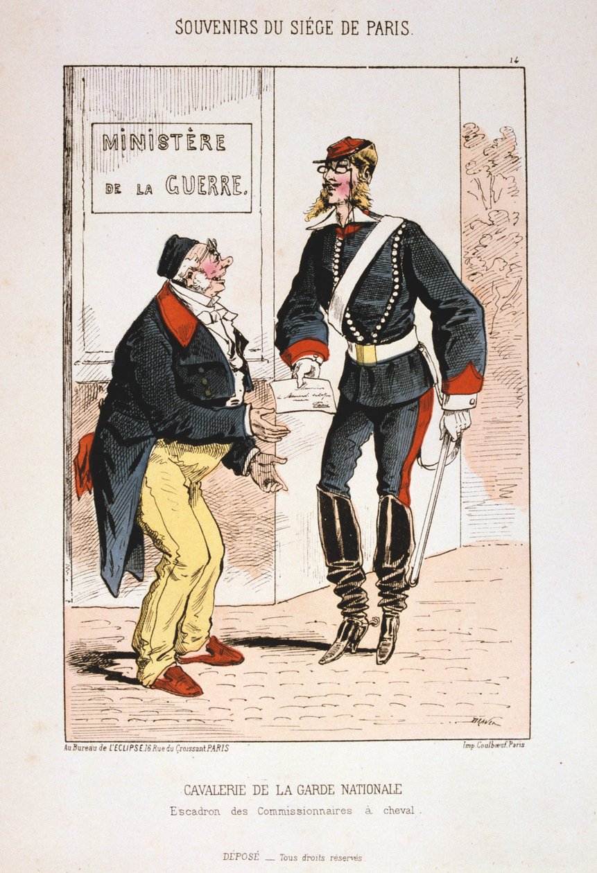 Kavallerie der Nationalgarde, Belagerung von Paris, 1870-1871 von Unbekannt