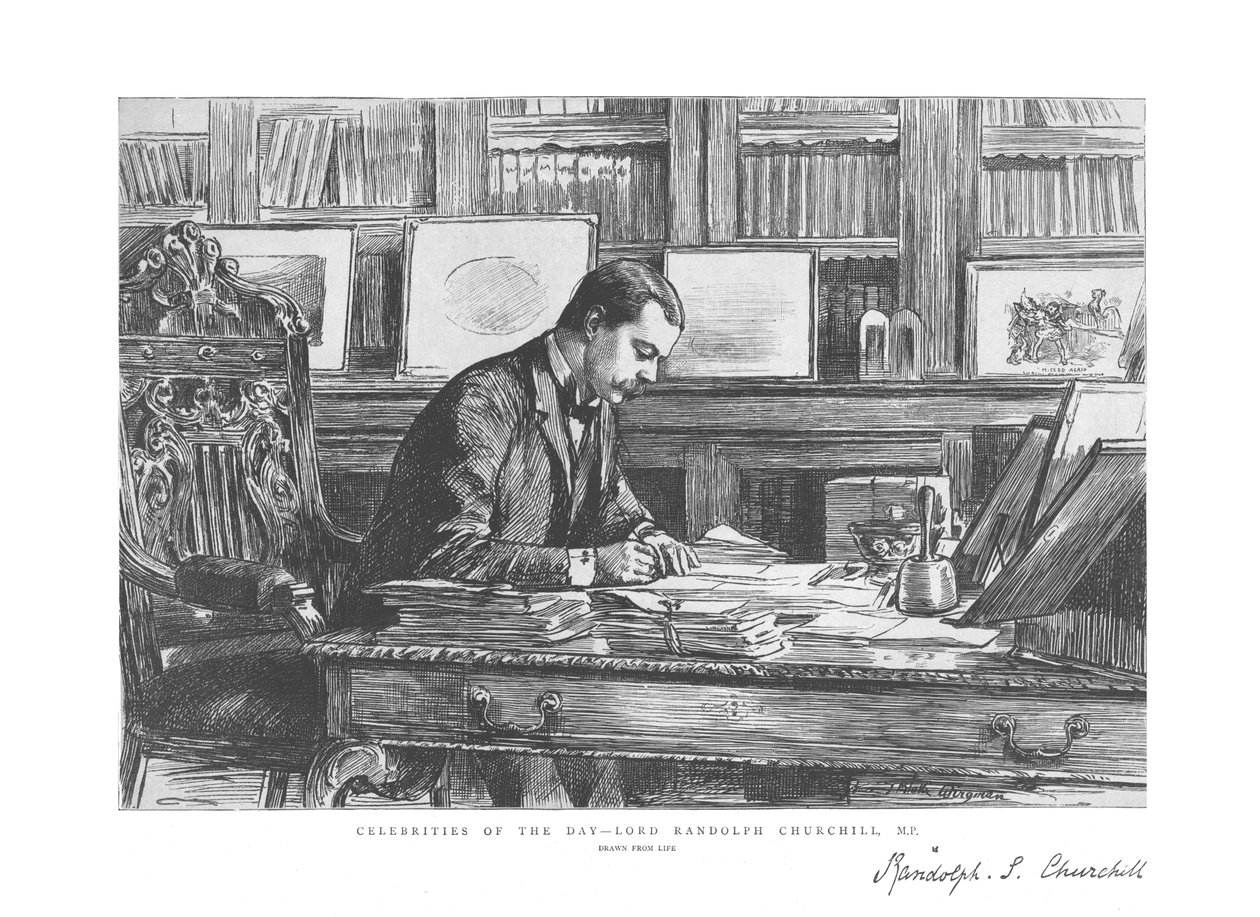 Berühmtheiten des Tages - Lord Randolph Churchill, M.P., 1885 von Unbekannt