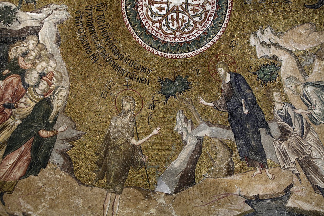 Chora-Kirche-Museum: Junger Jesus Mosaik (links: Tempelärzte), Istanbul, Türkei von Unbekannt