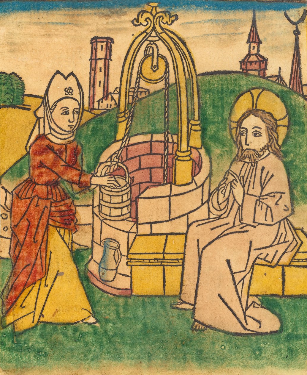 Christus und die Frau von Samaria, wahrscheinlich 1485 von Unbekannt
