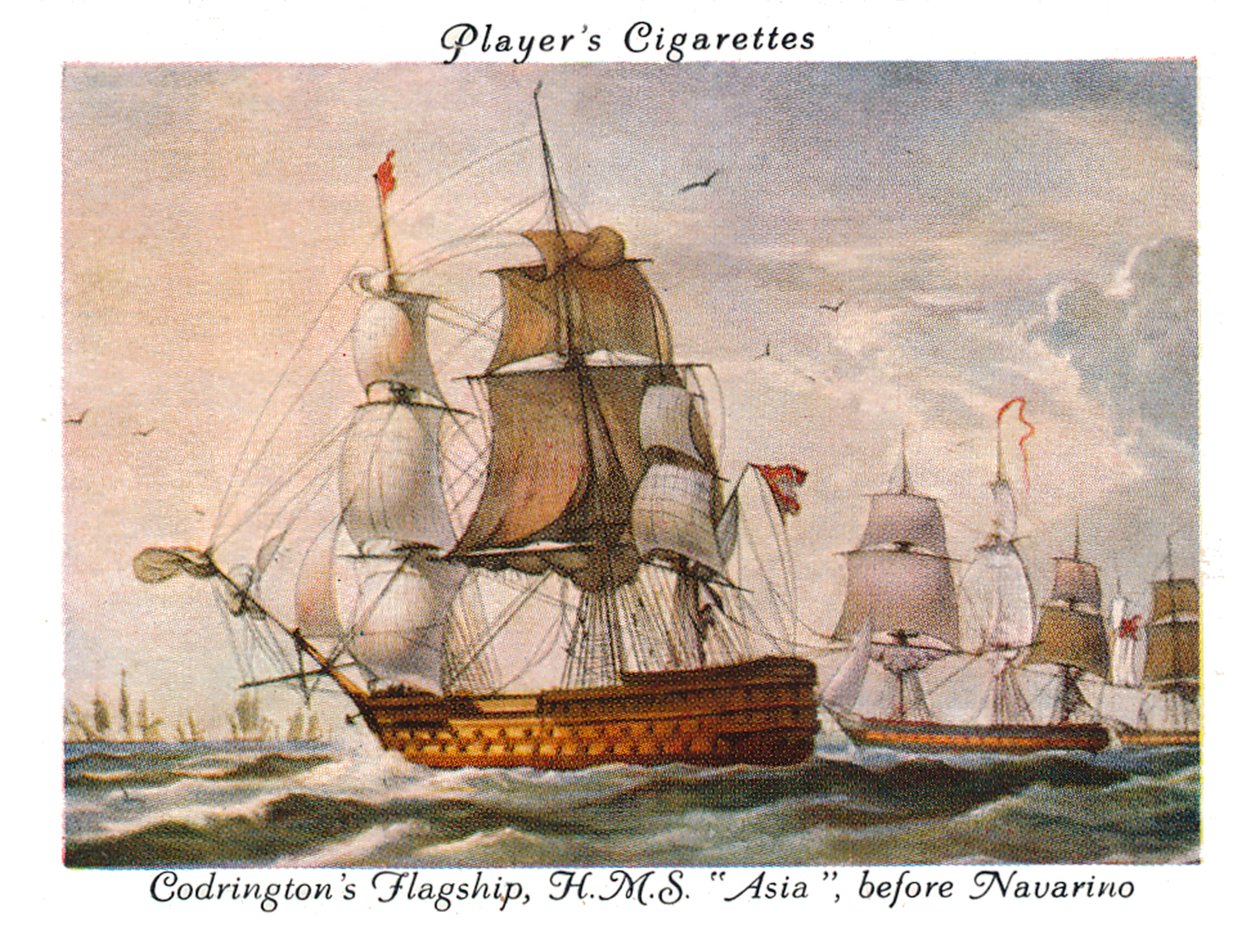 Flaggschiff Codringtons, H.M.S. Asia, vor Navarino, 1936 von Unbekannt