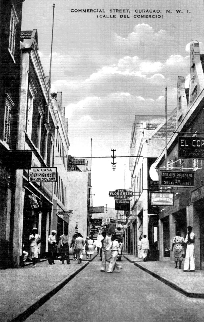 Commercial Street, Curaçao, Niederländische Antillen, ca. 1900er von Unbekannt