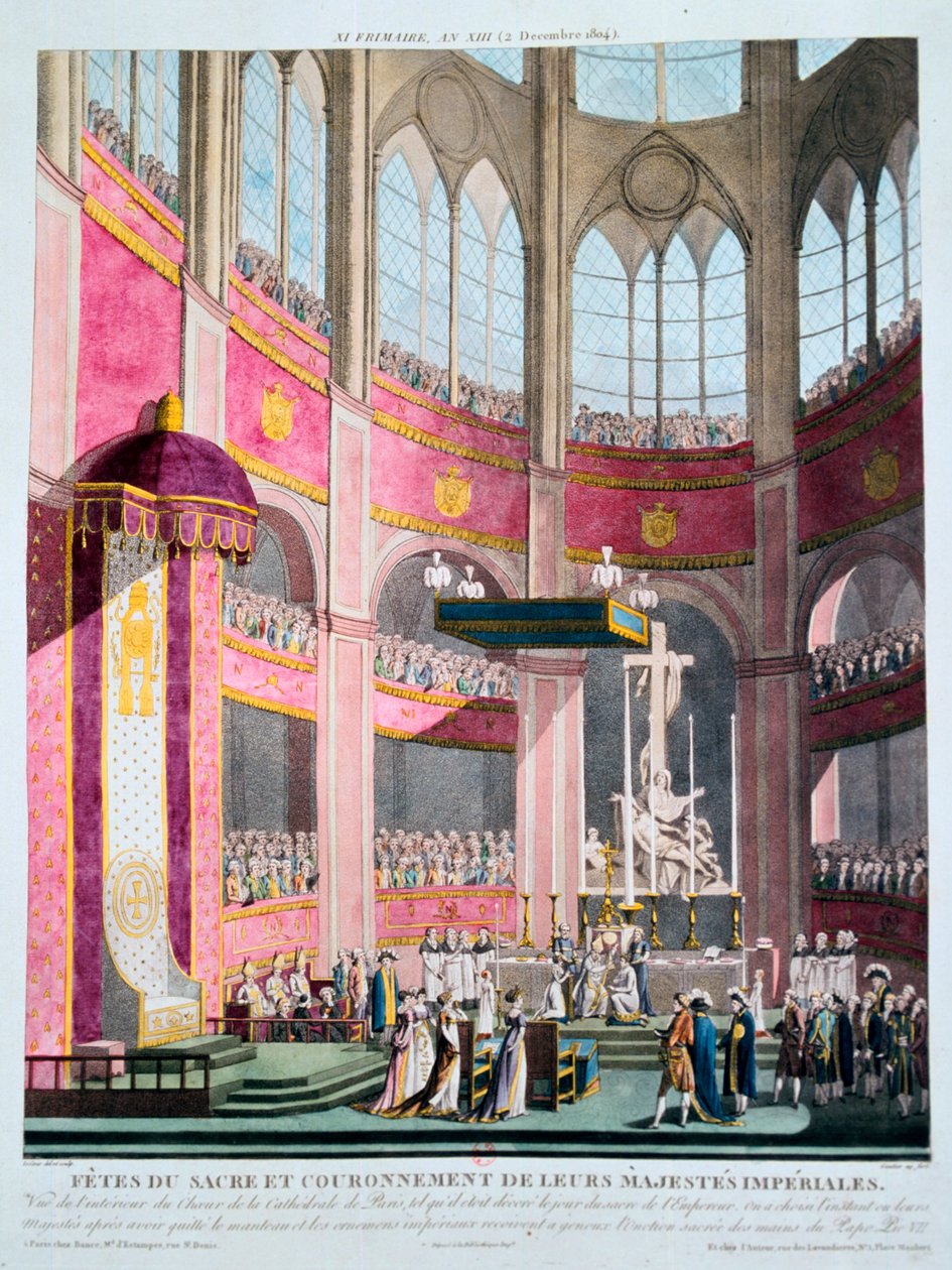 Weihe Napoleons und Krönung Josephines durch Papst Pius VII, 2. Dezember 1804 von Unbekannt
