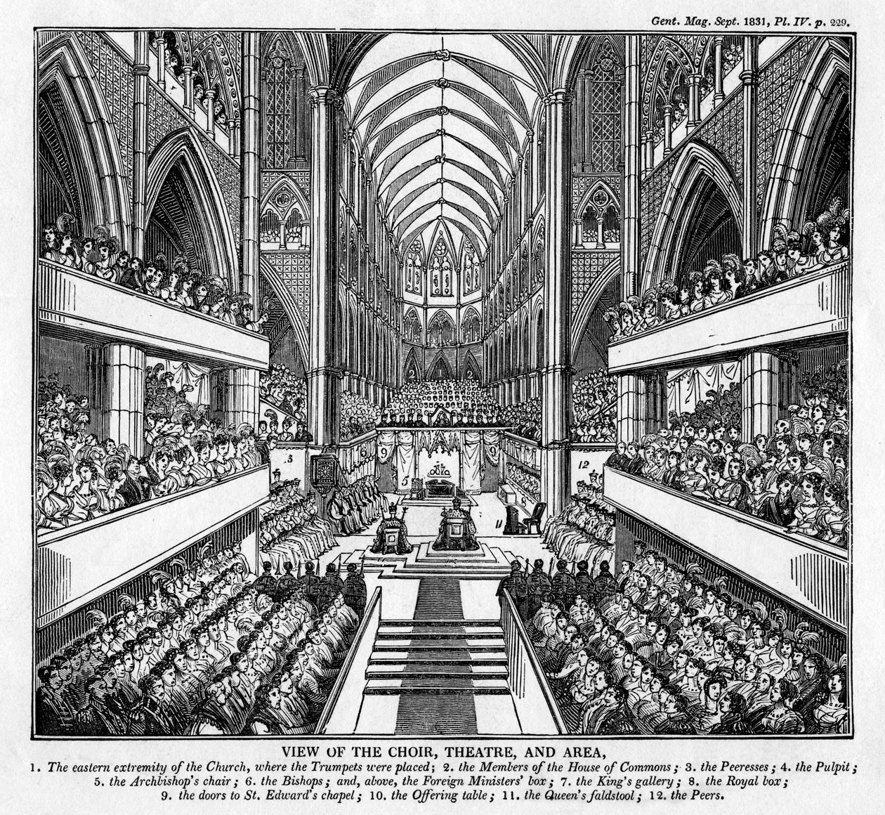 Krönung von König Wilhelm IV. und Königin Adelaide, Westminster Abbey, London, 1831 von Unbekannt