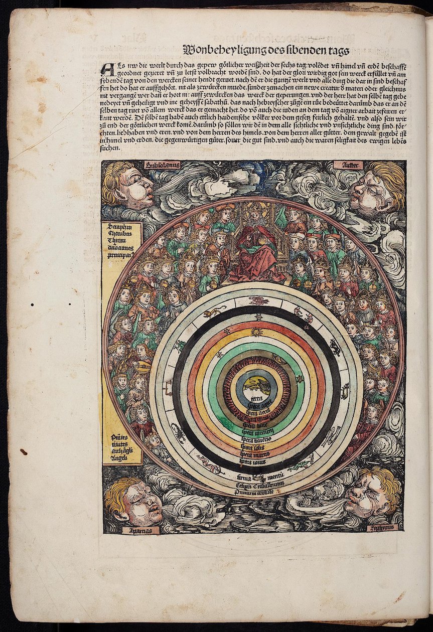 Kosmos aus der Schedelschen Weltchronik, 1493 von Unbekannt