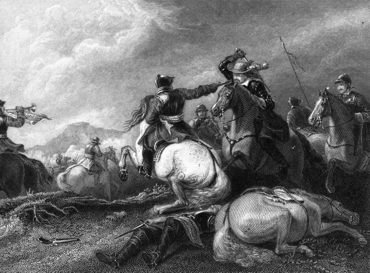 Cromwell in der Schlacht von Marston Moor, 2. Juli 1644, 19. Jahrhundert von Unbekannt