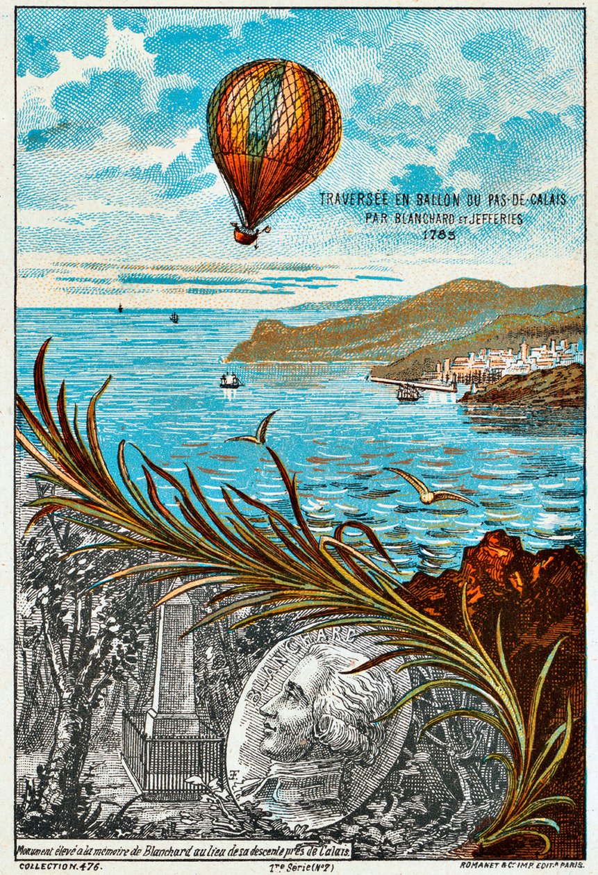 Überquerung des Ärmelkanals durch Blanchard und Jeffries, 1785, 1890er von Unbekannt