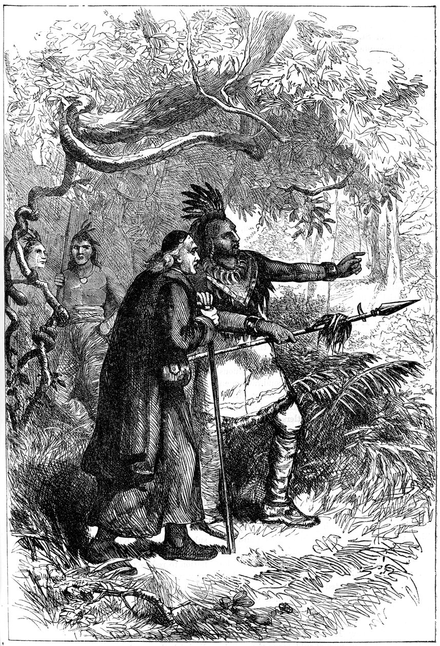 De Lamberville von den Onondagas weggeschickt, spätes 17. oder frühes 18. Jahrhundert, um 1880 von Unbekannt