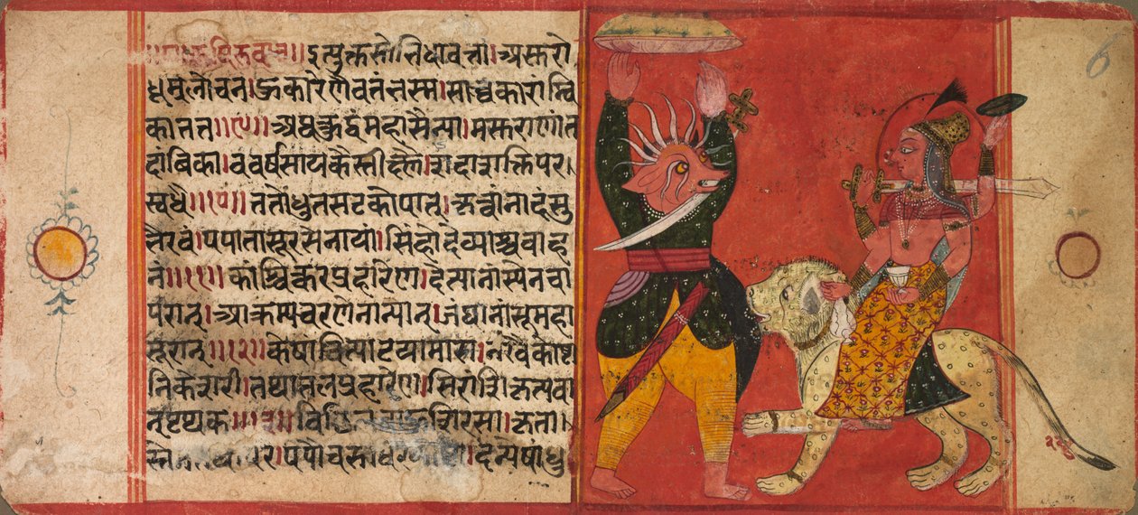 Devi greift einen Dämon an, ca. 1630 von Unbekannt