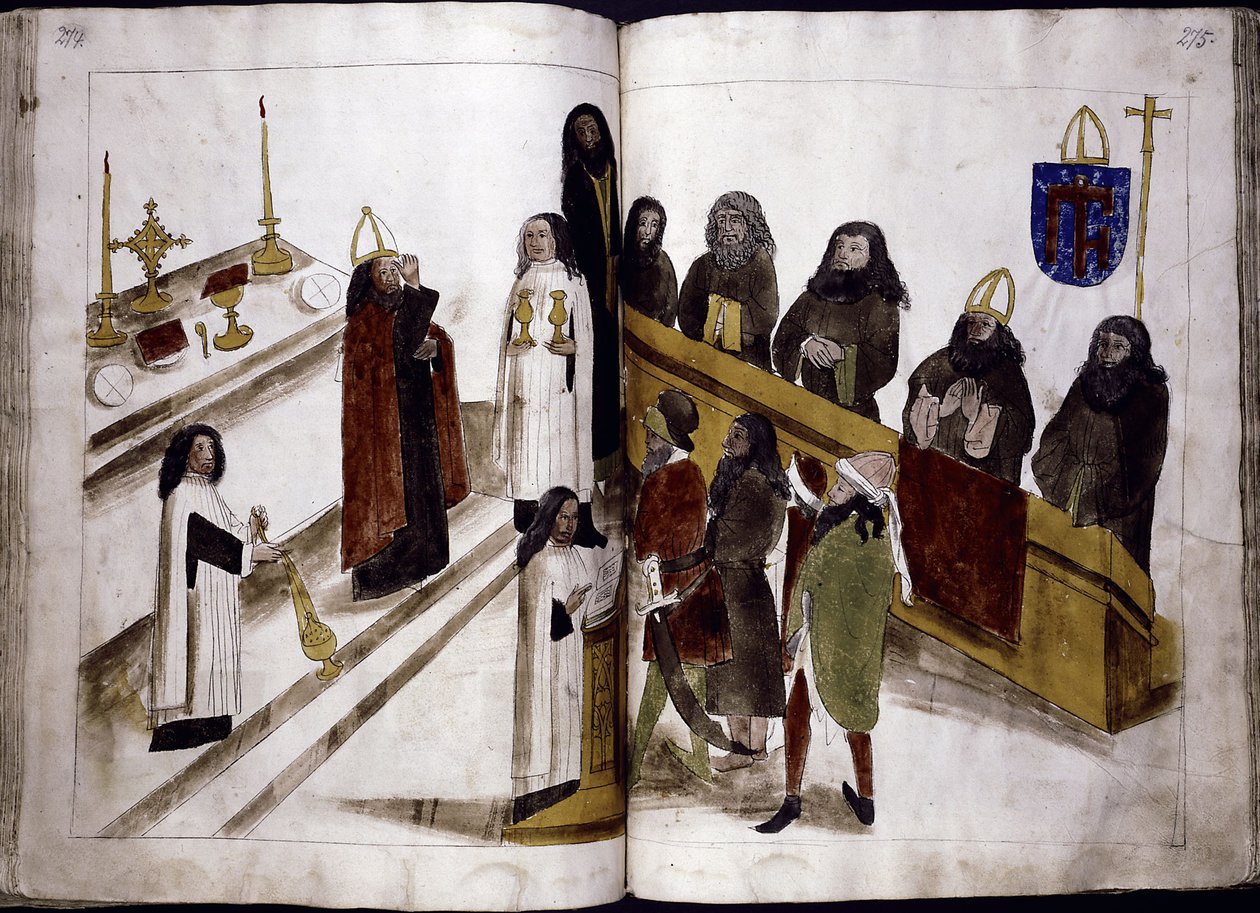 Gottesdienst nach dem griechisch-orthodoxen Ritus aus: Ulrich Richental Chronik des Konzils von Konstanz, 1414-1418 von Unbekannt