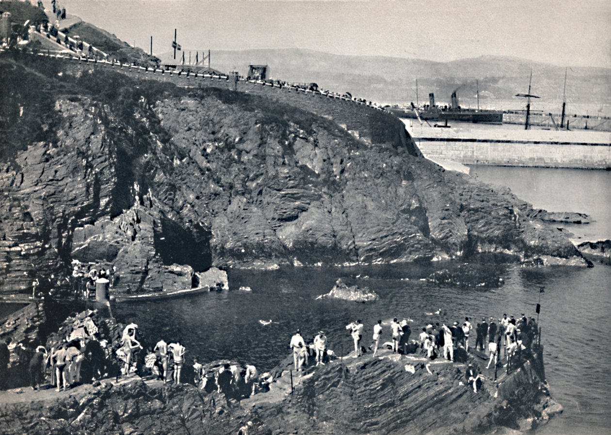 Douglas - Der Badeplatz in Port Skillion, 1895 von Unbekannt