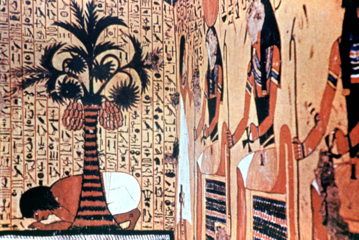Trinken aus dem Fluss, Tempelwandmalerei, Theben, Ägypten von Unbekannt