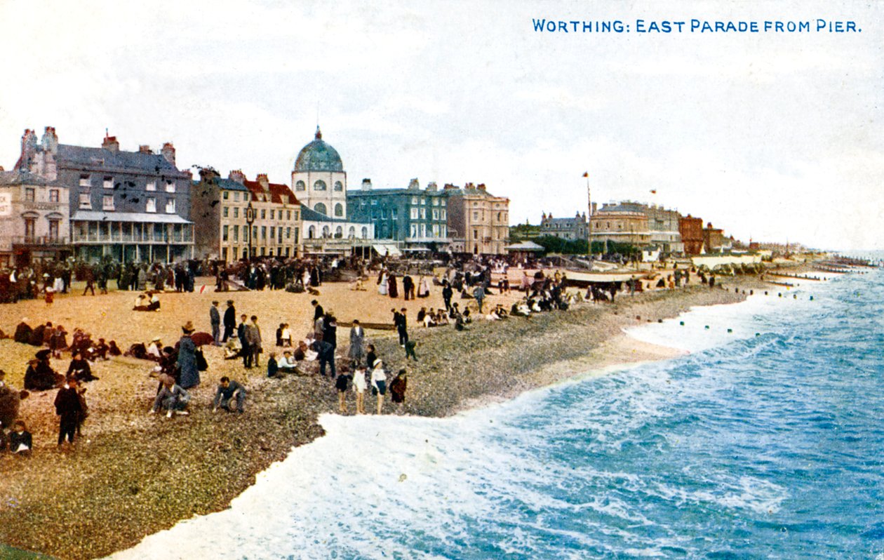 East Parade vom Pier, Worthing, Sussex, frühes 20. Jahrhundert von Unbekannt