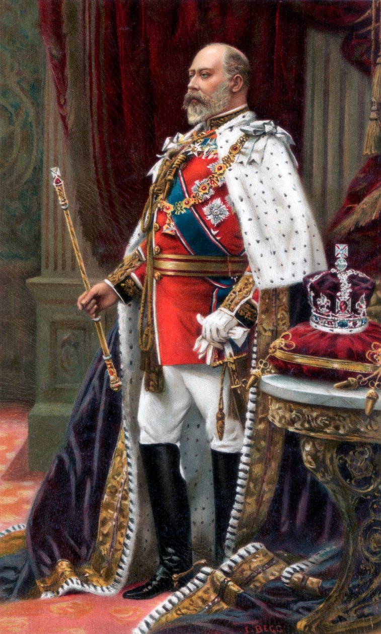 Edward VII. in vollen Krönungsroben, 1902 von Unbekannt